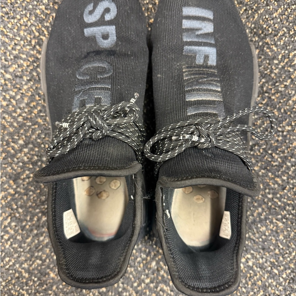 Adidas Black Sneakers with Text Design